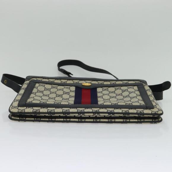 GUCCI GG Supreme Sherry Line Shoulder Bag Pvc Navy Gold 41 02 013 - Picture 9 of 16